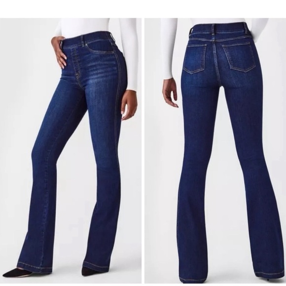 Spanx Flare Jeans Midnight Shade size L - Picture 1 of 13